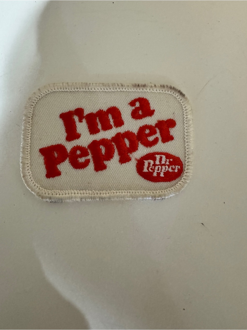 Dr Pepper 'I'm a Pepper' Vintage Patch - White & Red
